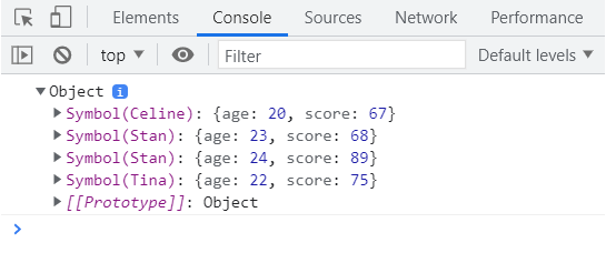 Console log output for object with clashing string keys
