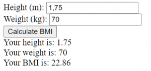 DOM output for first step