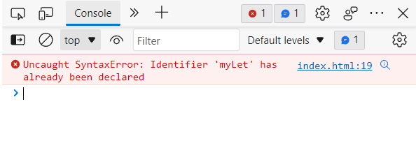 Redeclaraing a variable: example output 1