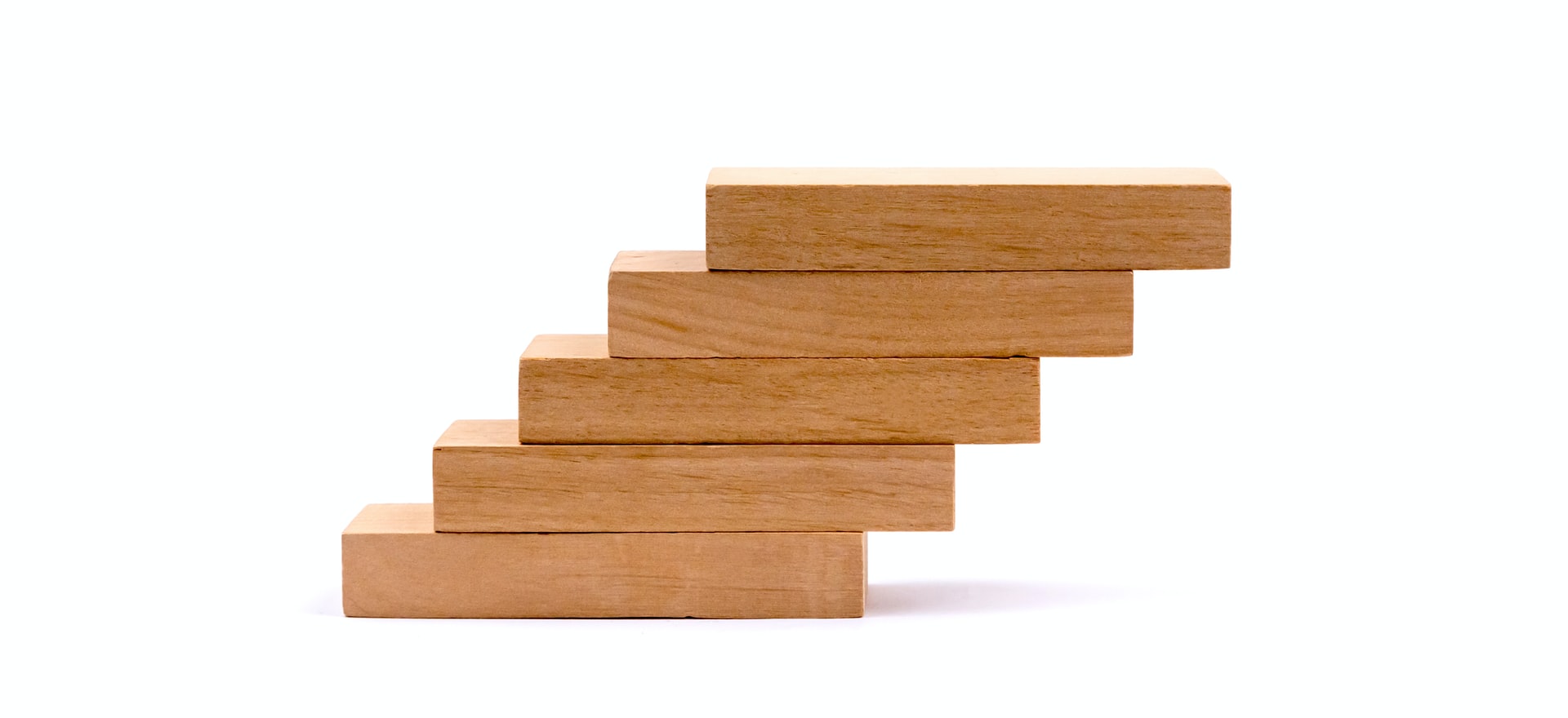 Steps made of wooden blocks