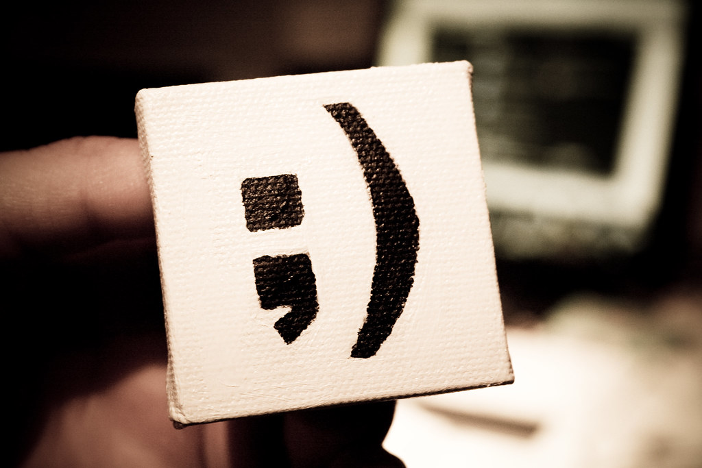 Semicolon smiley face