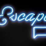 Neon escape sign with speech bubble