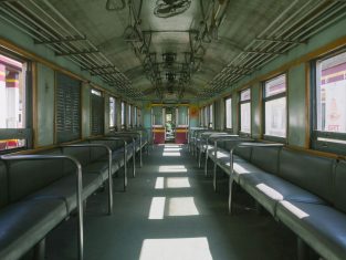 Inside an empty train carriage